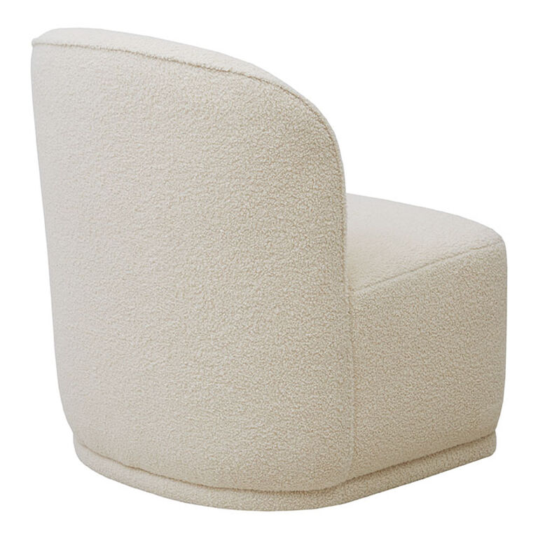 Louise Ivory Curved Back Upholstered Swivel Chair image number 4