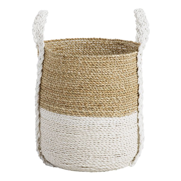 Bianca Two Tone Seagrass Tote Basket image number 1