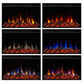 Whitscar White Wood Shiplap Electric Fireplace Mantel image number 4
