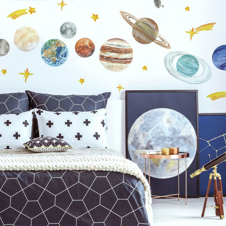 Watercolor Planet Peel and Stick Wall Decals 26 Piece image number 2