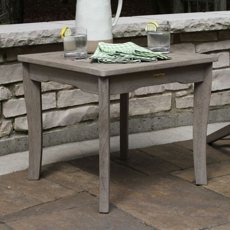 Claire Graywash Eucalyptus Wood Outdoor End Table image number 2