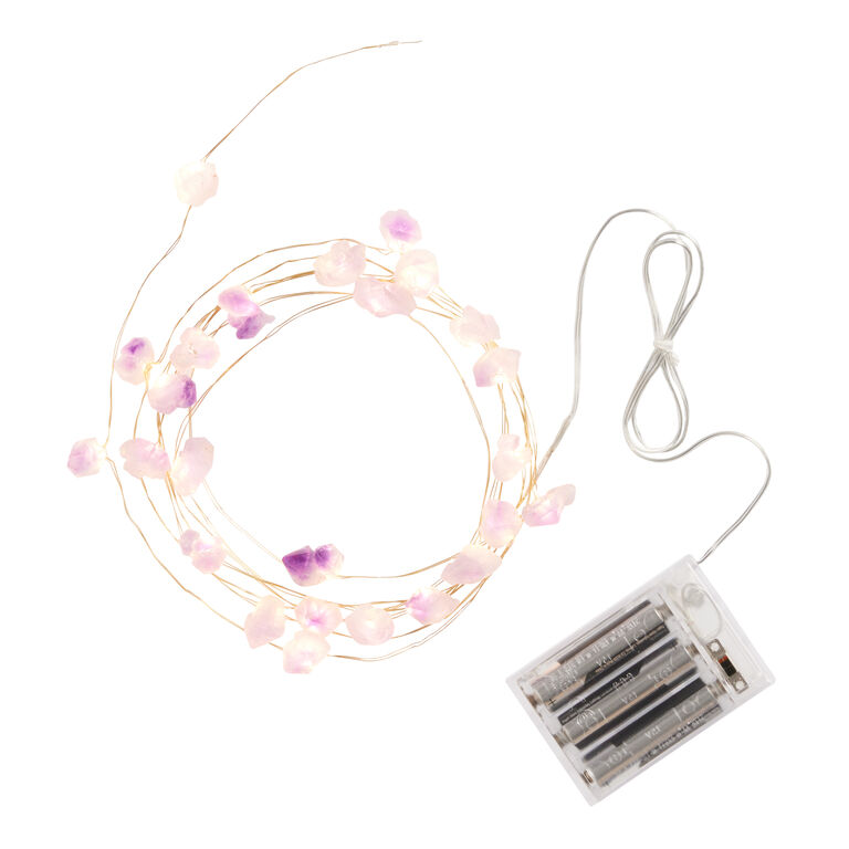 Genuine Amethyst Micro LED Battery Operated String Lights image number 1