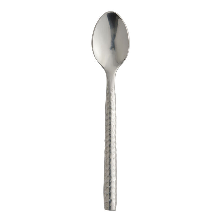 Hammered Stainless Steel Cocktail Spoon image number 1