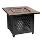 La Serena Square Slate Tile and Steel Gas Fire Pit Table image number 0