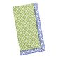 Lime Green and Blue Block Print Napkin image number 0