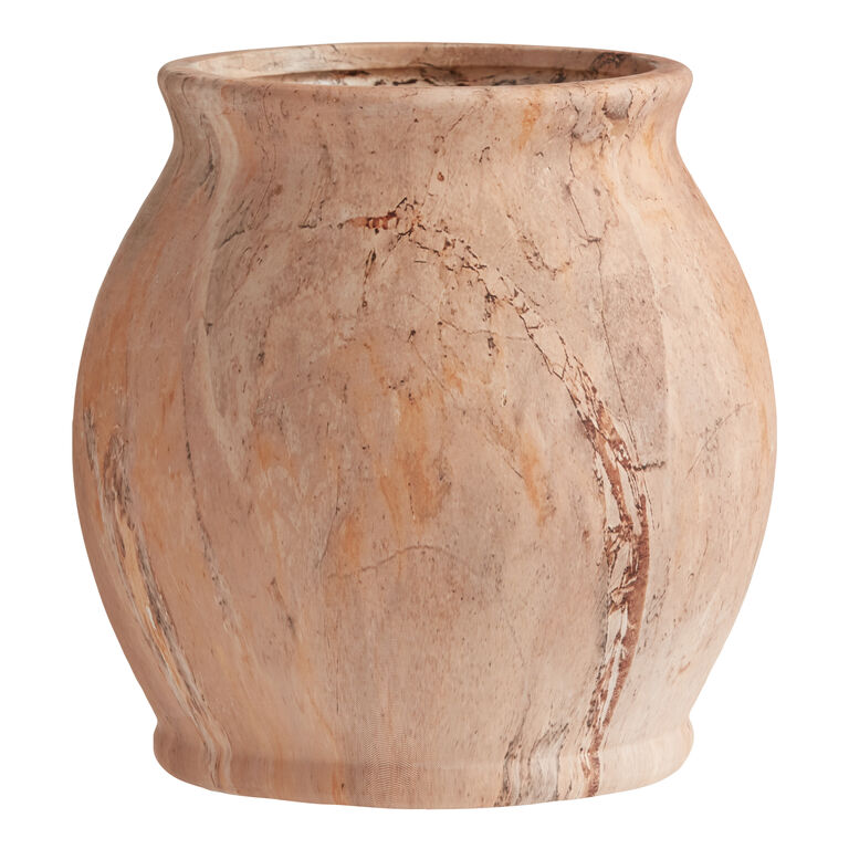 Rust Marbled Ceramic Vase image number 1