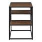 Lyon Wood and Black Steel Side Table with Shelves image number 2