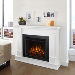 Clearville White Wood Electric Fireplace Mantel