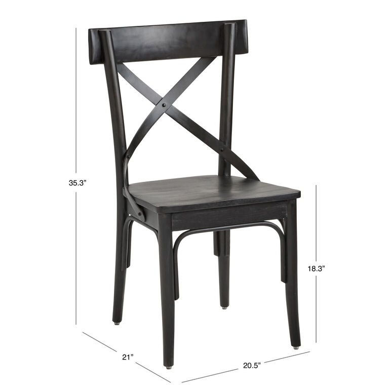 Bistro Distressed Wood Dining Chair Set of 2 image number 6