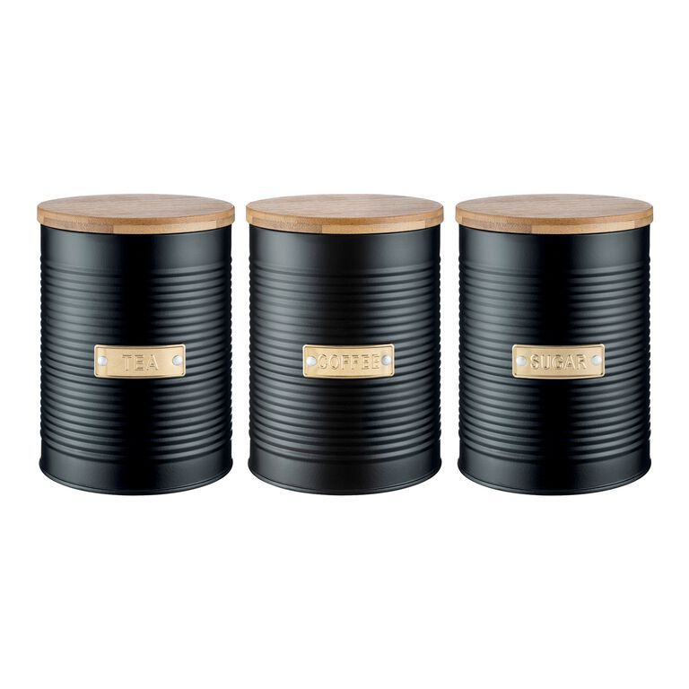 Typhoon Otto Black Steel Storage Canisters 3 Piece image number 1