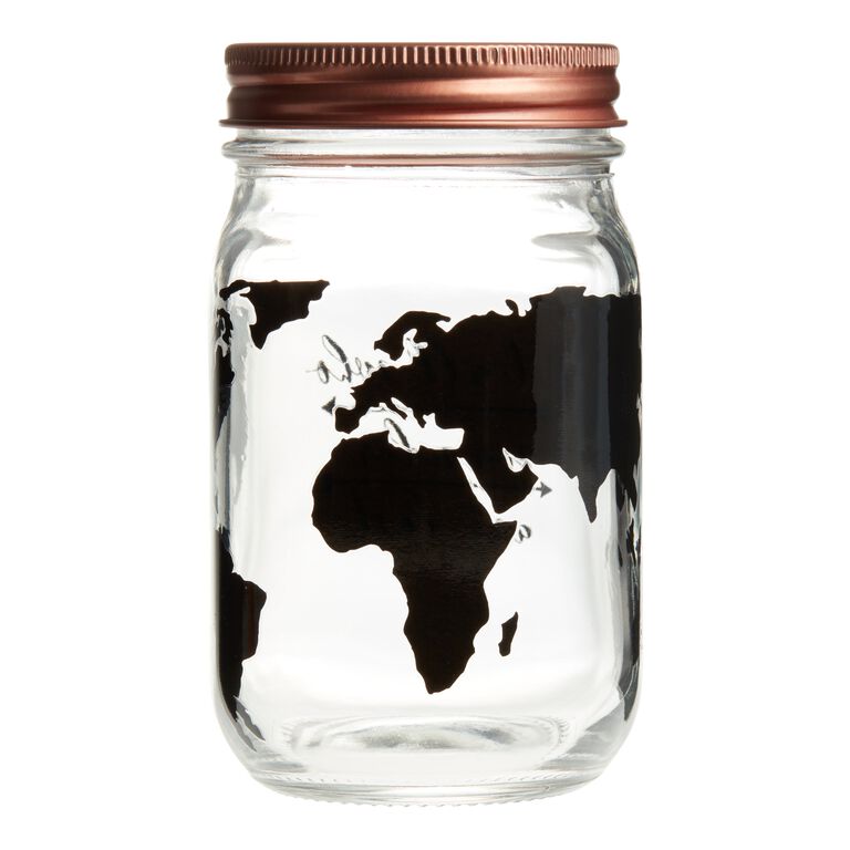 Glass World Map Jar image number 2