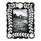 Black and White Scalloped Floral Inlay Bone Frame image number 0