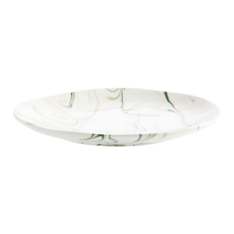 Green And White Marbled Organic Salad Plate image number 3
