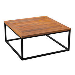 Isabela Square Acacia Wood and Metal Outdoor Coffee Table
