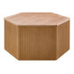 Pedro Natural Wood Fluted Hexagon Block Coffee Table image number 0