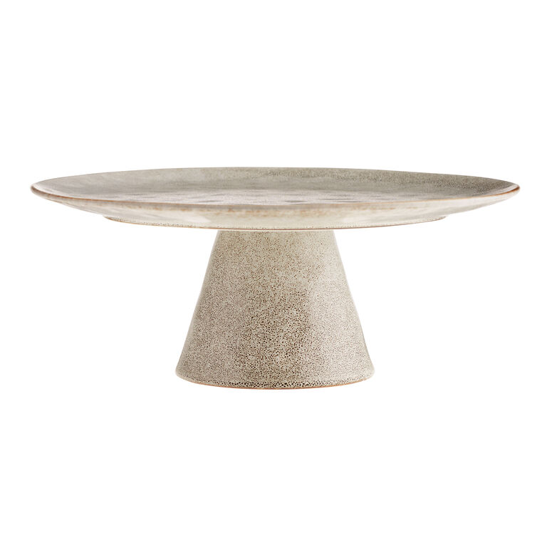 Vita Ivory And Brown Reactive Glaze Cake Stand image number 1