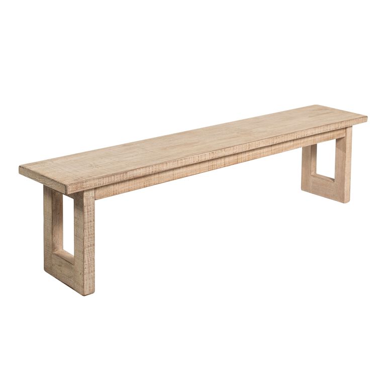 Blythe Whitewash Reclaimed Pine 3 Seater Dining Bench image number 1