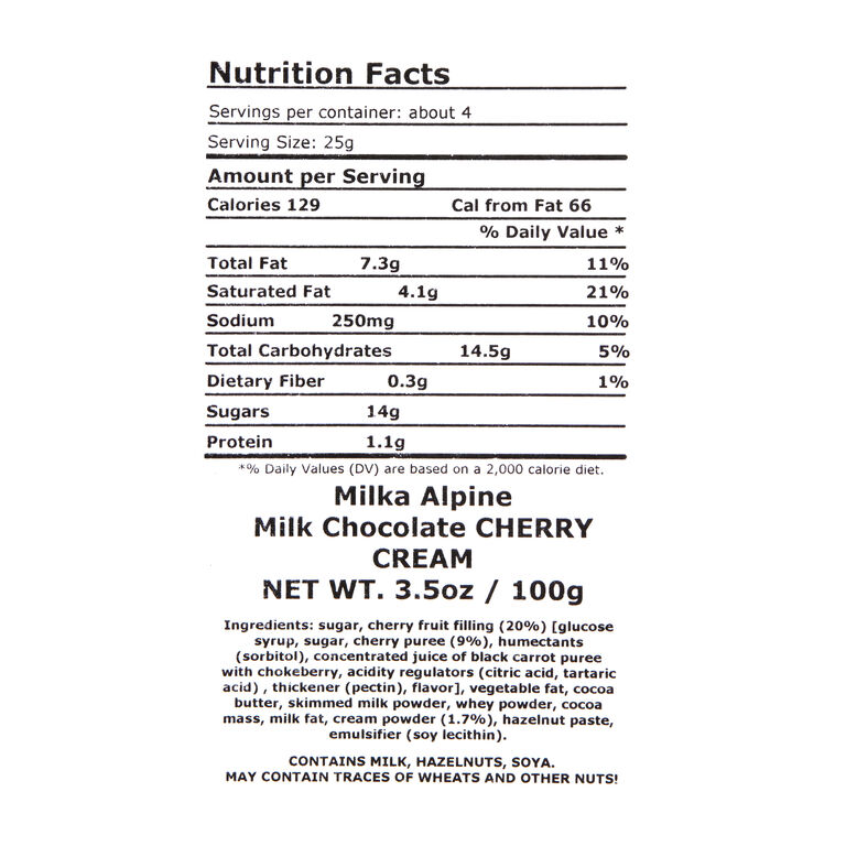 Milka Cherry Creme Milk Chocolate Bar image number 2