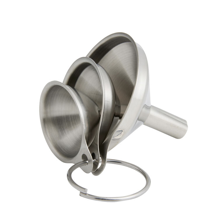 Mini Stainless Steel Nesting Spice Funnels 3 Piece Set image number 2