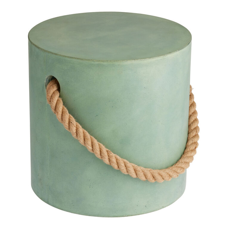 Harlow Cement And Rope Outdoor Accent Stool image number 1