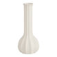White Ceramic Fluted Long Neck Vase image number 0