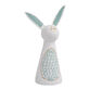 White and Gold Hand Painted Paper Mache Rabbit Decor image number 1