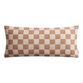 Extra Wide Ivory Checkered Lumbar Pillow image number 0