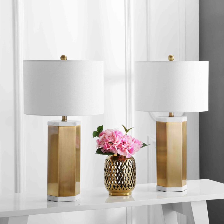 Alya Gold Hexagonal Table Lamps Set Of 2 image number 2