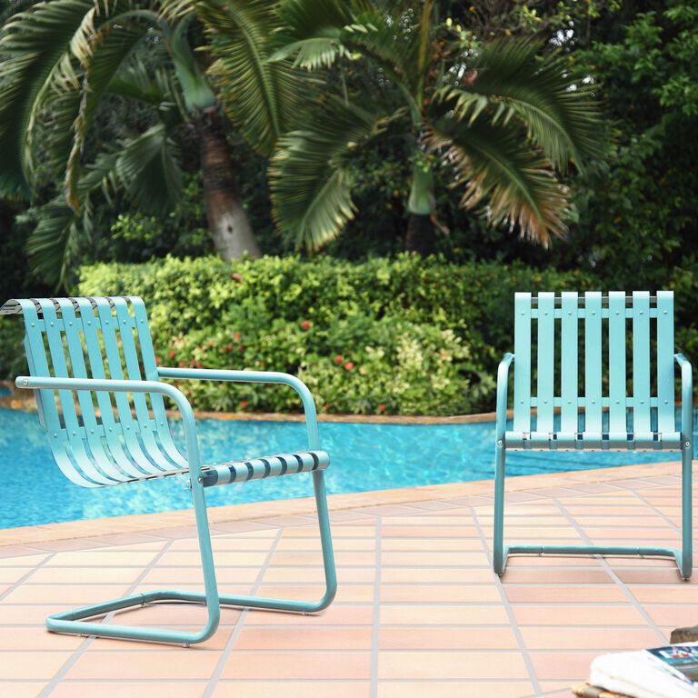 Aubrey Metal Outdoor Chairs Set of 2 image number 2