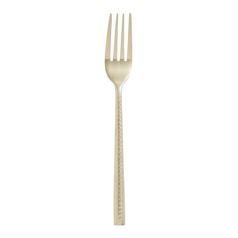Champagne Satin Hammered Flatware Collection image number 3