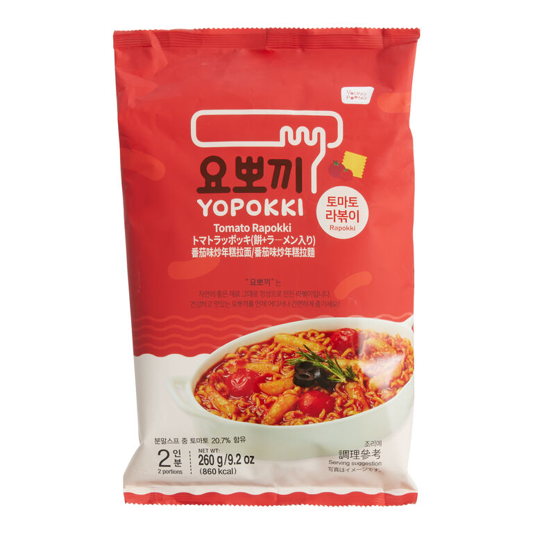 Yopokki Tomato Rabokki Instant Rice Cakes and Noodles Bag image number 1