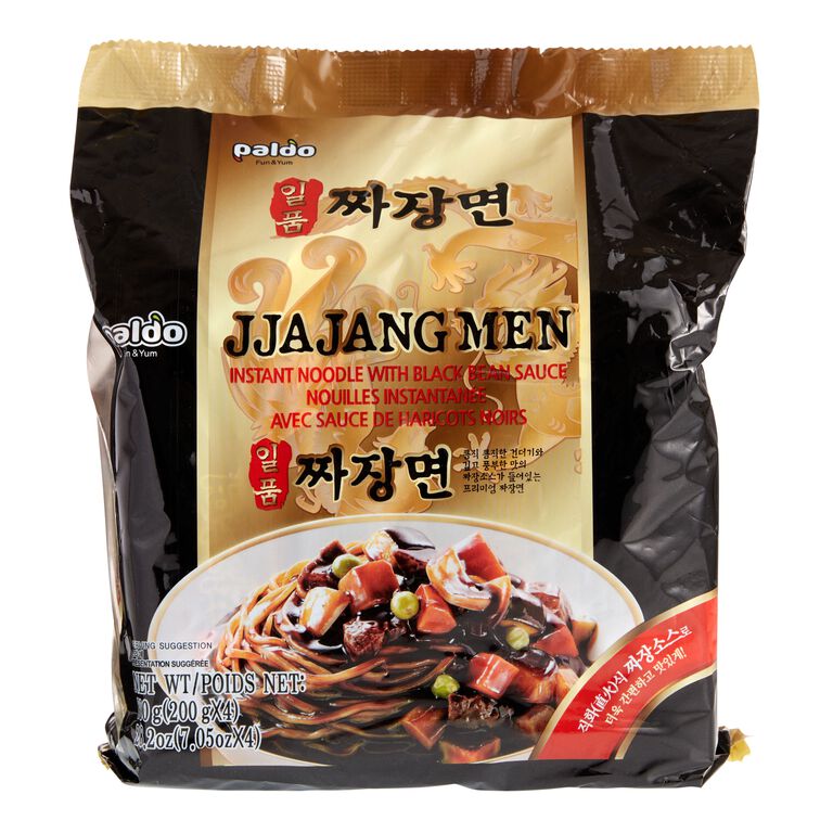 Paldo Jjajangmen Black Bean Sauce Instant Noodles 4 Pack image number 1
