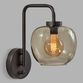 Matte Black and Smoky Glass Meyer Wall Sconce image number 0