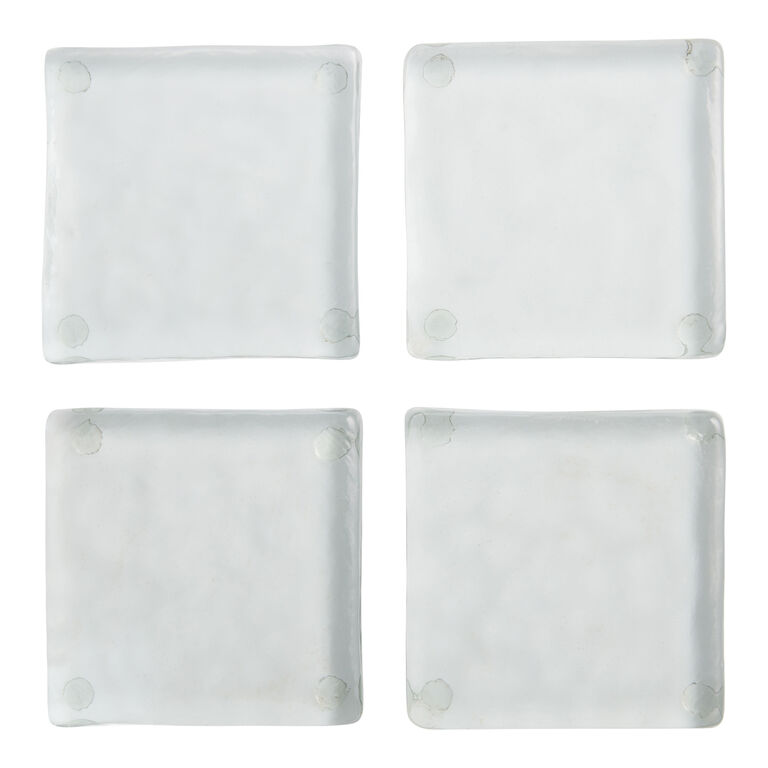Square Recycled Glass Slab Coasters 4 Pack image number 1