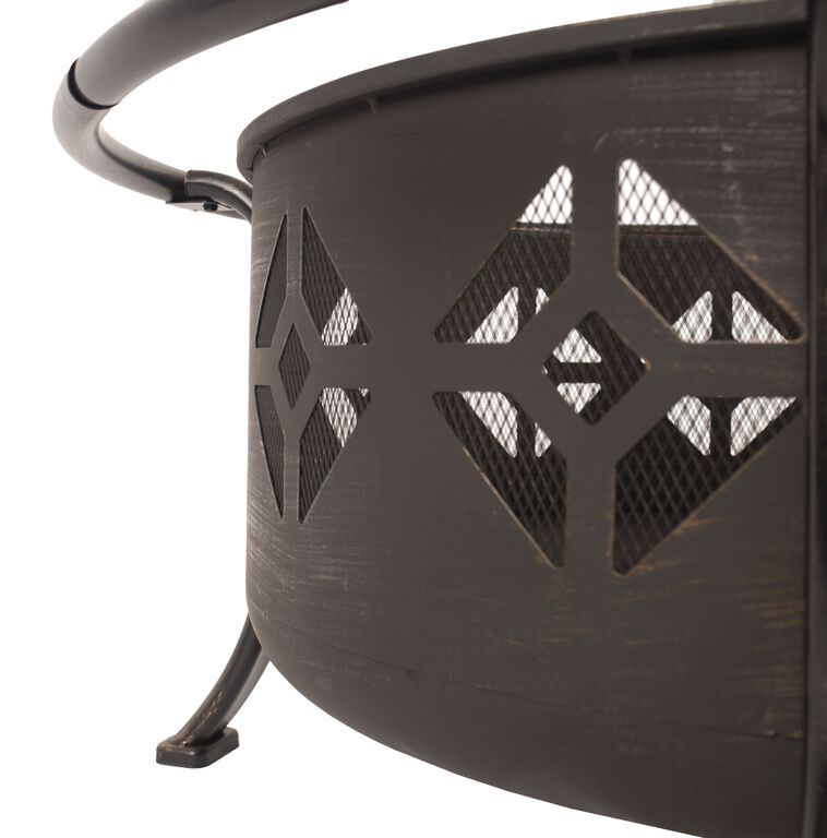 Echo Rubbed Bronze Steel Tile Fire Pit image number 6
