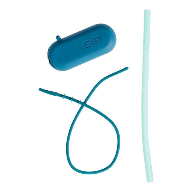 Ultimate Reusable Silicone Straw With Travel Case Set of 2 image number 1