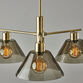 Lune Gray Smoked Glass Dome and Brass 3 Light Chandelier image number 4