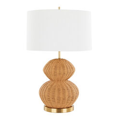 Amelie Natural Rattan Curved Table Lamp 2 Piece Set