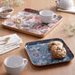 Square Metal Floral Hand Painted Serving Tray Collection image number 0