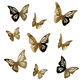 Gold Mirrored 3D Butterfly Peel and Stick Wall Decals 10 Piece image number 0