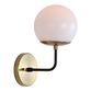 Warm Gold And White Glass Globe Linden Wall Sconce image number 1