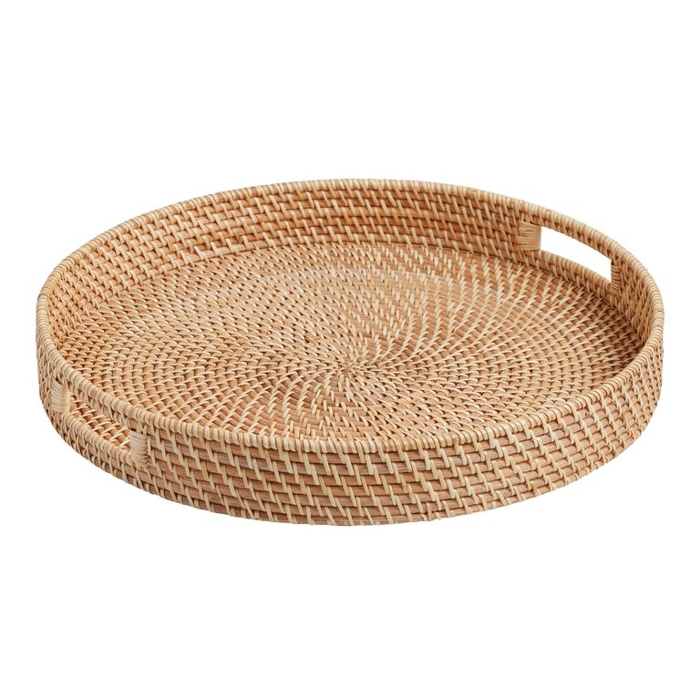 Capriana Natural Rattan Woven Ottoman Tray image number 1