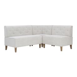 Galway Light Gray Upholstered 3 Piece Dining Banquette