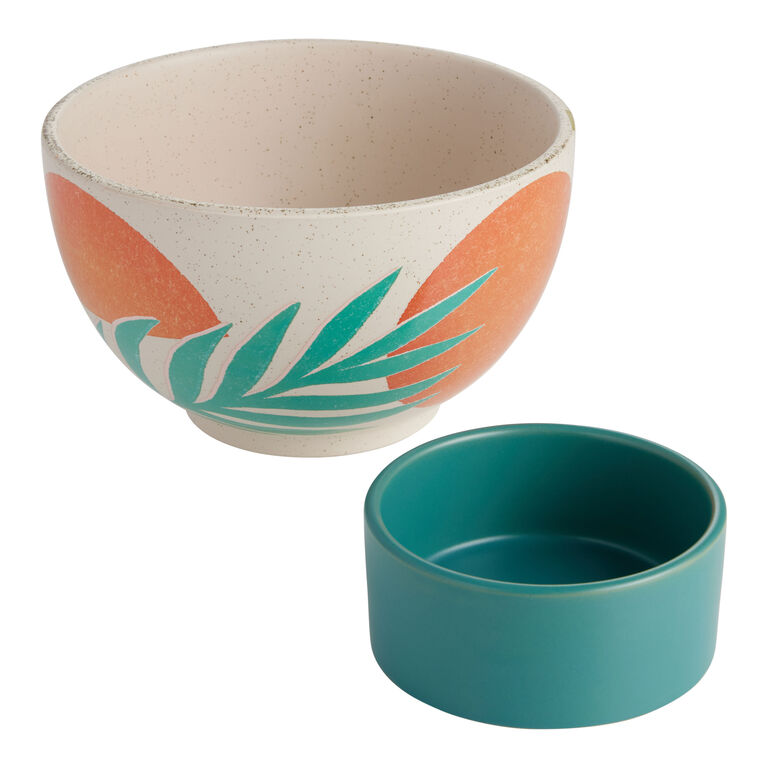 Sabrena Khadija Ceramic Tropical Bowl Planter With Tray image number 3