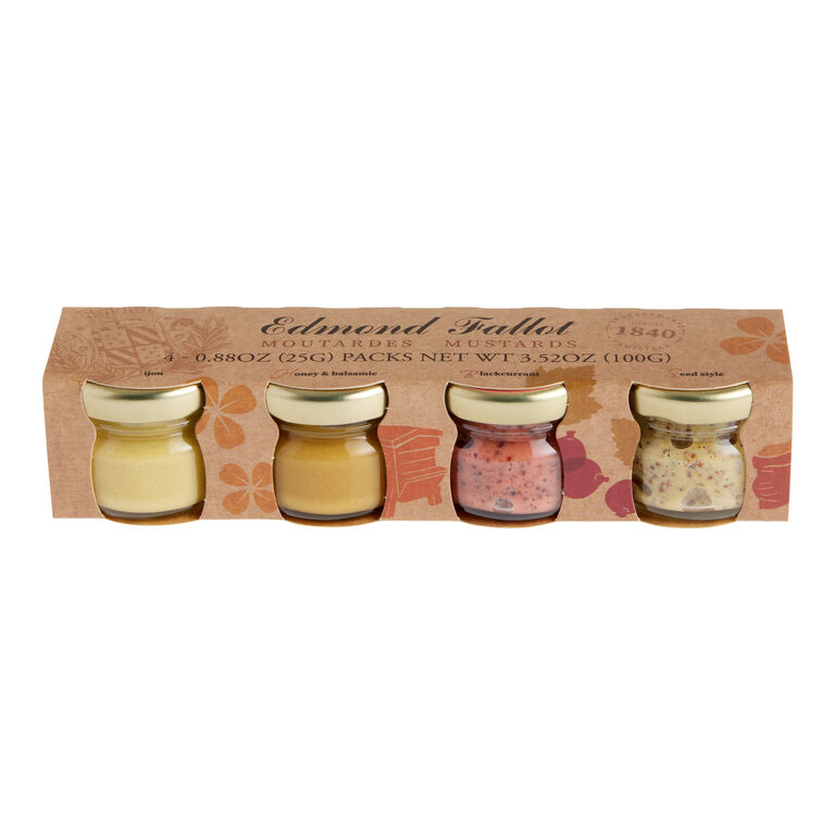 Edmond Fallot Mini Assorted Mustard Jars 4 Pack image number 1