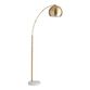 Hayden Brass And White Marble Arc Floor Lamp image number 2