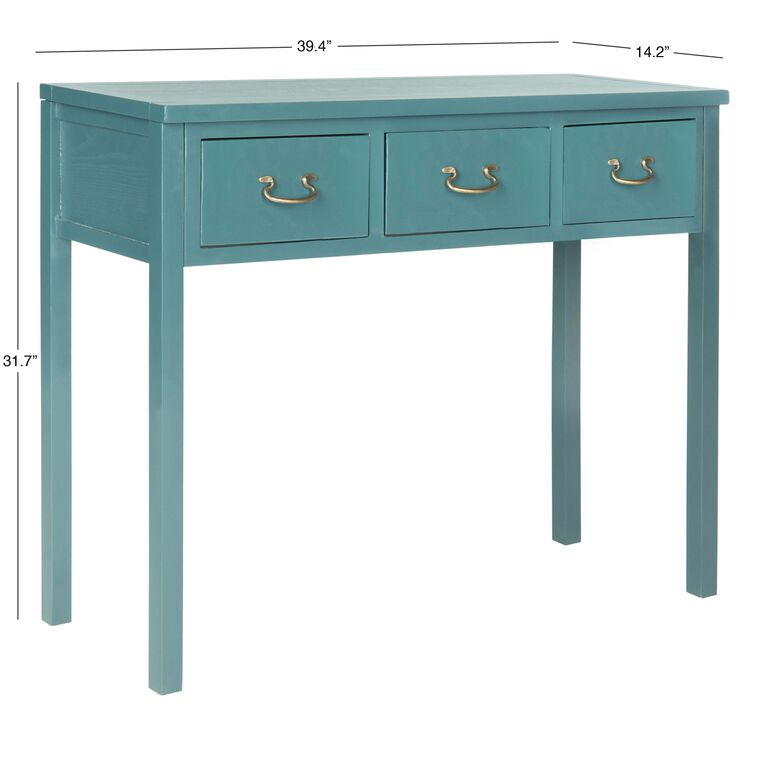 Nadia Blue Wood Console Table image number 4
