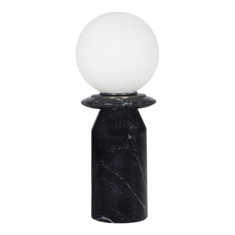 Oceana Frosted Glass Globe and Marble LED Accent Lamp image number 1