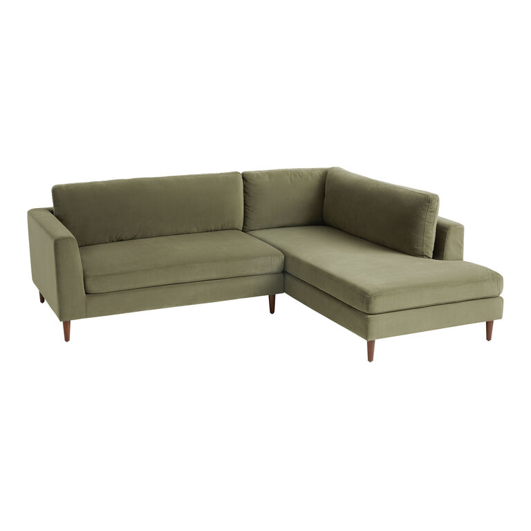 Camile Velvet Right Facing Sectional Sofa image number 1