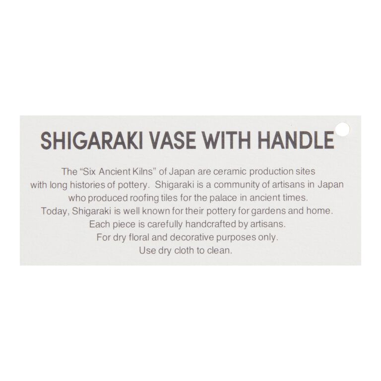 CRAFT Shigaraki Vase With Branch Handle image number 3